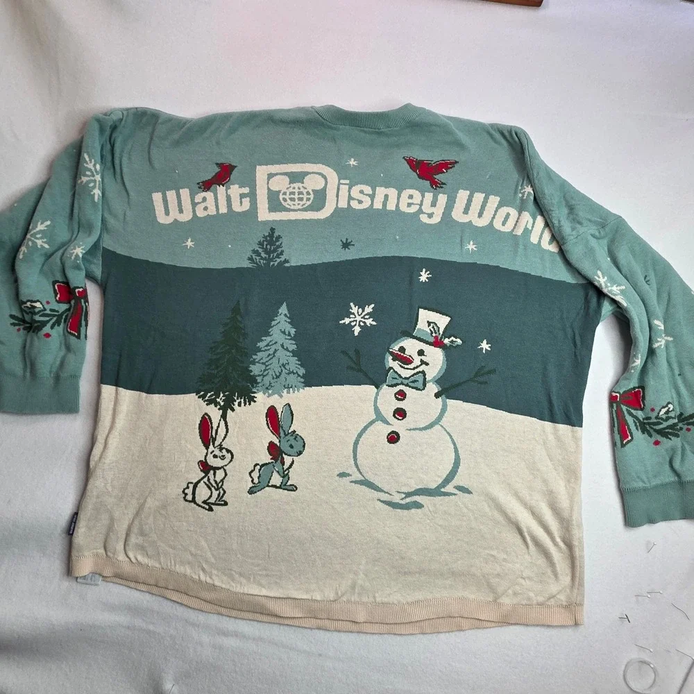 Disney World Christmas Mickey Mouse Spirit Jersey Sweater Green XXL Holiday